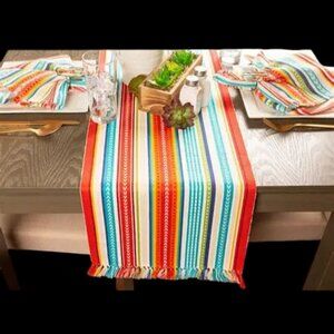 Market Square Baja Southwestern Striped Table Runner NWT